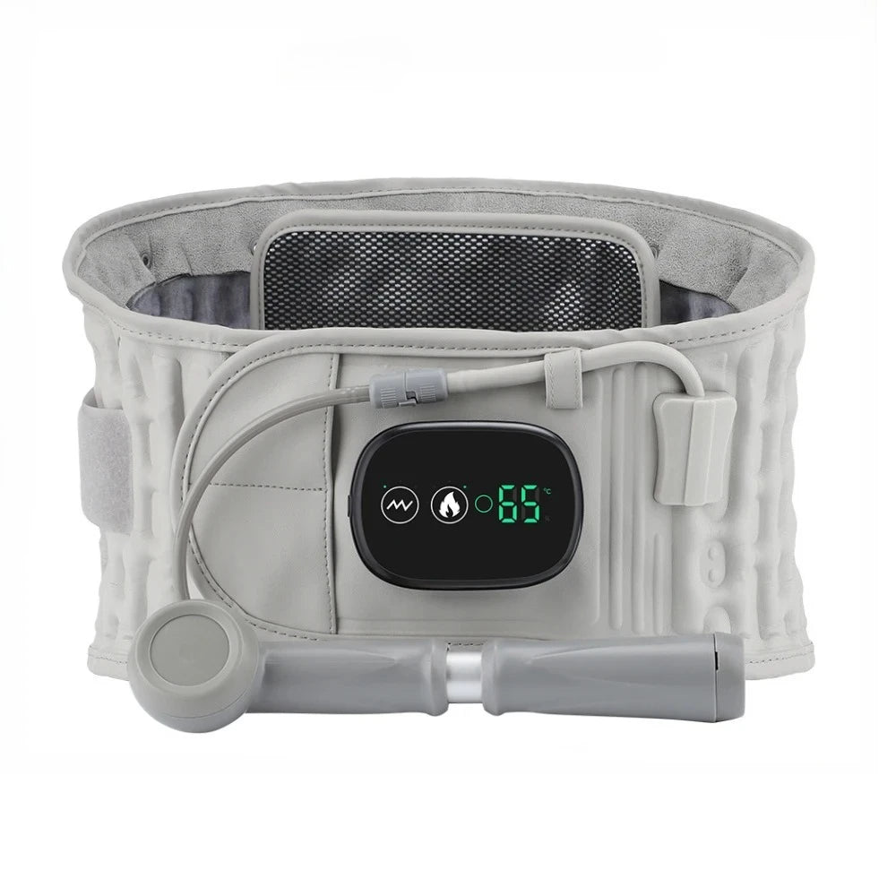 Lumbar Traction Device Heating Airbag Inflatable Decompression Back Belt Hot Compress Massage Men Women Waist Support Belt