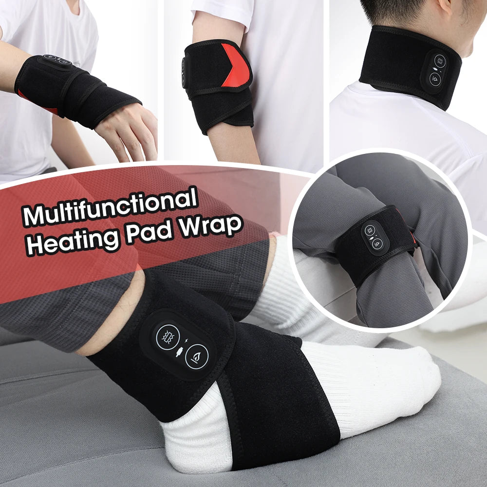 Red Light Therapy Wrist Protector 660nm 850nm LED Infrared Heating Pad Wrist Wrap 3 Levels Vibration Hand Massager Brace