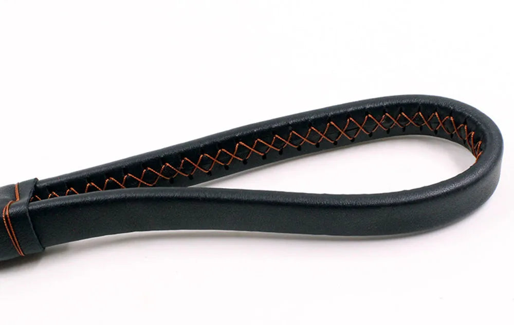 Strong Durable Real Leather Large Dog Leash with No Pull Buffer Spring Leather Braided Dog Training Leash Pet Leads Dog Chain