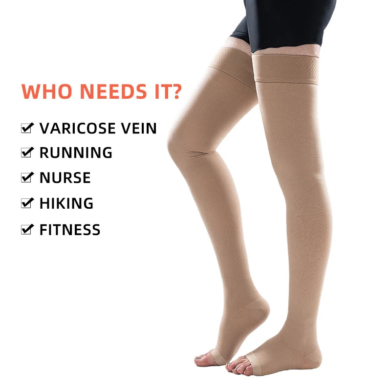 23-32mmHg Elastic Nursing Compression Stocking Unisex Medical Class 2 Pressure Stockings Sleep Feet Varicose Vein Sock