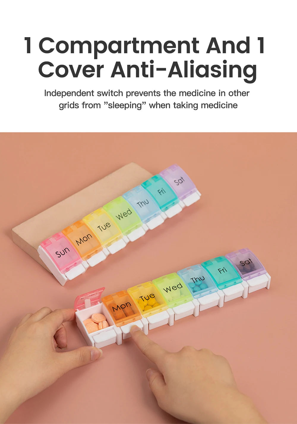 7 Days Weekly Pillbox Tablet Holder Medicine Storage Case Drug Container Pill Box Tablet Storage Box Organizer 7 Cells Pill Case