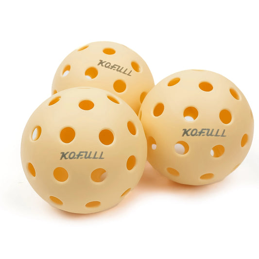 3Pcs/Box 74MM 40 Holes Pickleball Balls for Outdoor Play High Bounce & Durable Pickle Balls for All Types Pickleball Paddles