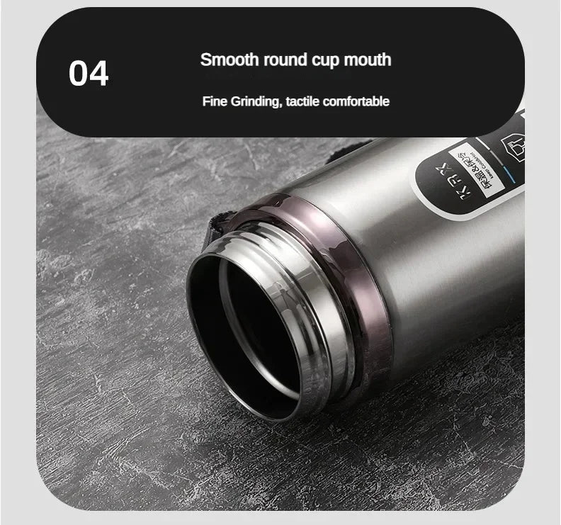 StainlessSteel Thermos Bottle with LED Temperature Display, 500-1000ML