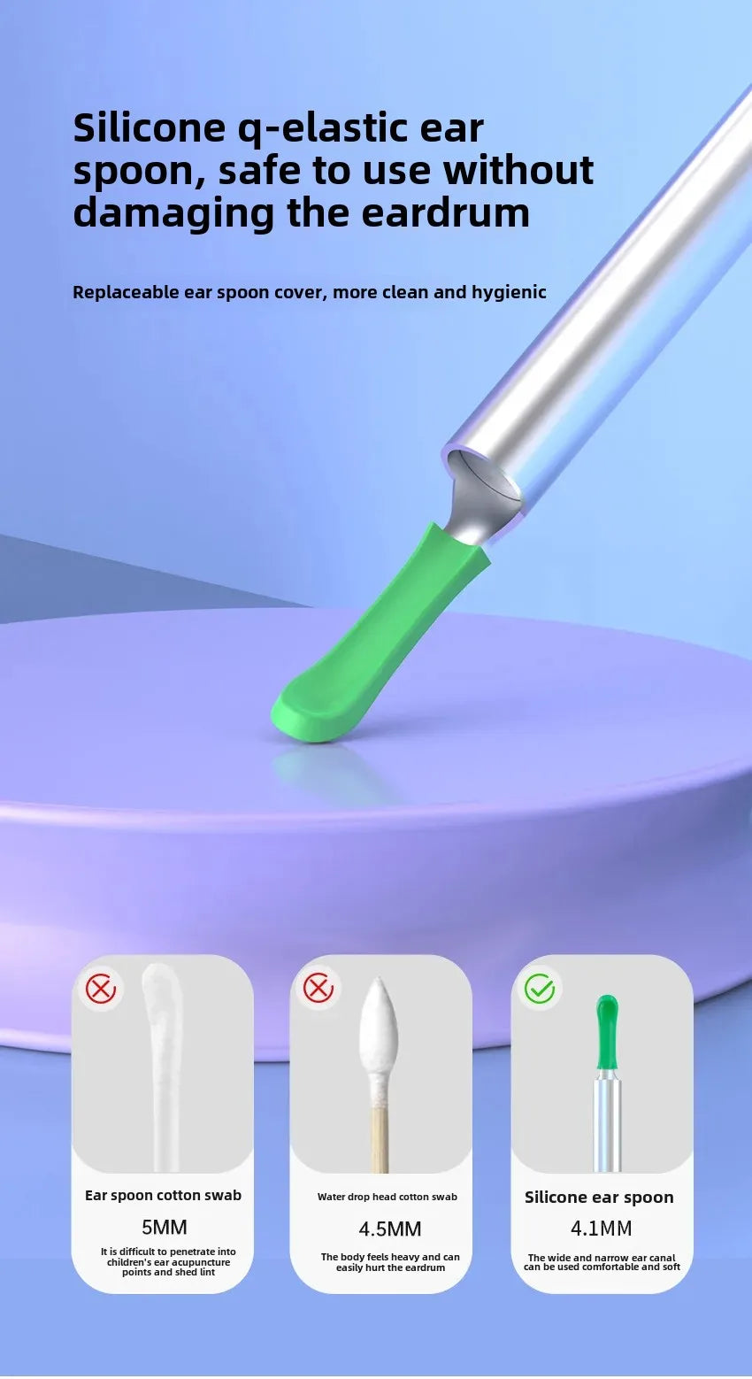 1-9pcs/Set Visual Ear Cleaner with Camera Ear Sticks USB Charging Ear Wax Removal Tool WIFI Connection 6 LED Lights Earpick
