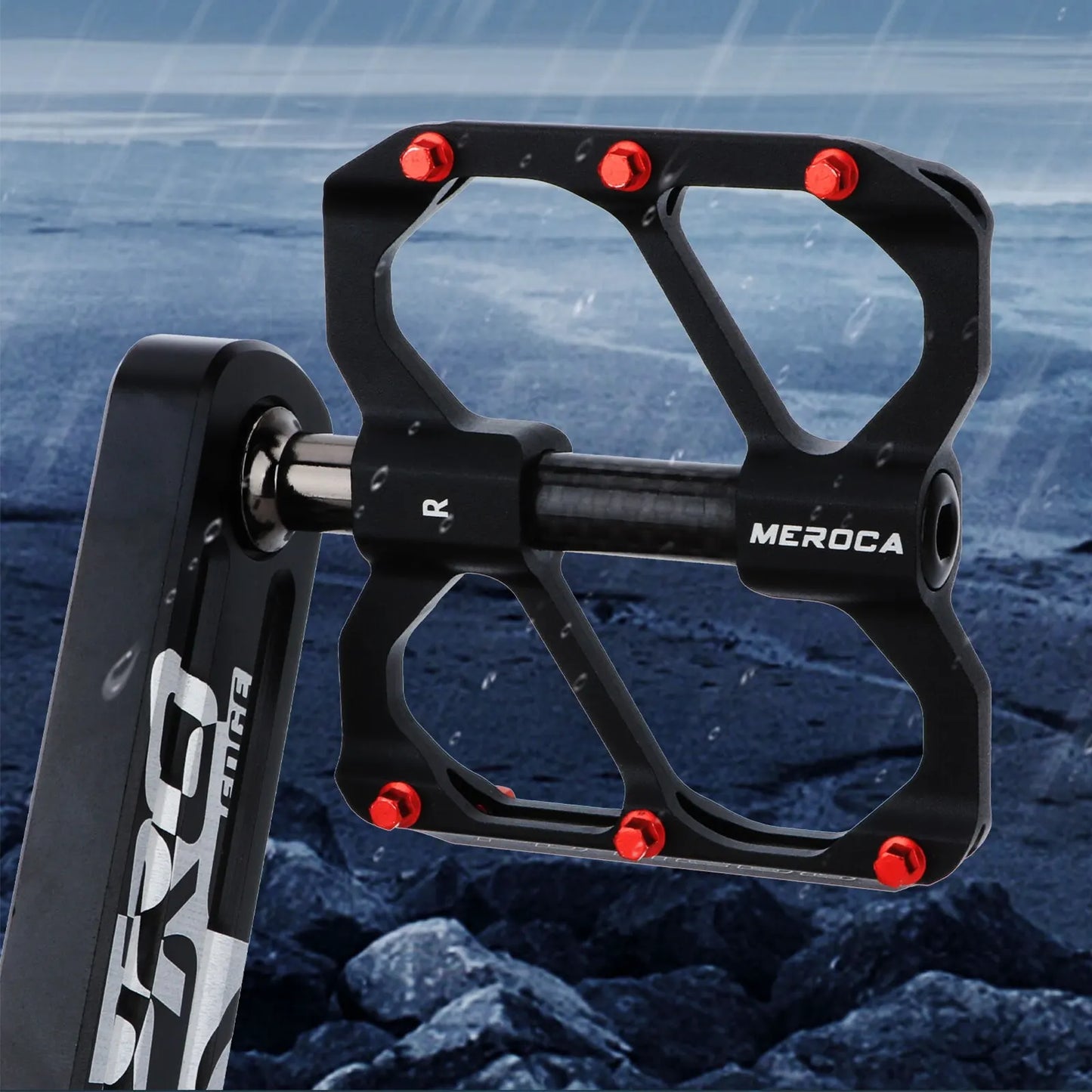 MEROCA Bicycle Pedal 3 Bearing Non-Slip Mtb Pedals Sealed Three Bearing Aluminum Alloy Mountain Bike Pedal Cycling Accessories