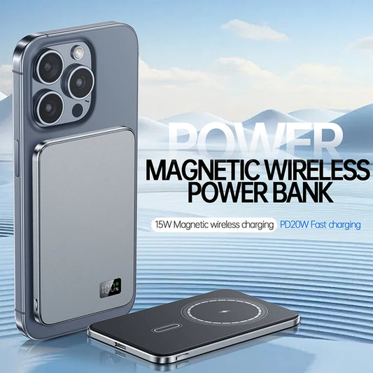 Brand New20w 10000mah Thin Wireless Power Bank Magnetic Portable Fast Charging External Battery For Magsafe For Iphone 15 14 13