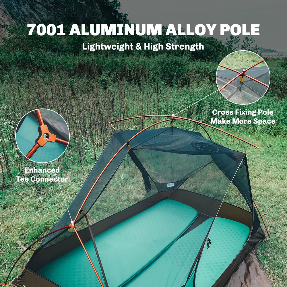Fire-Maple Tropics Ultralight Backpacking Tent 2 Person 20D Waterproof Easy Setup Hiking Mountaineering Cycling Trekking 1.95KG