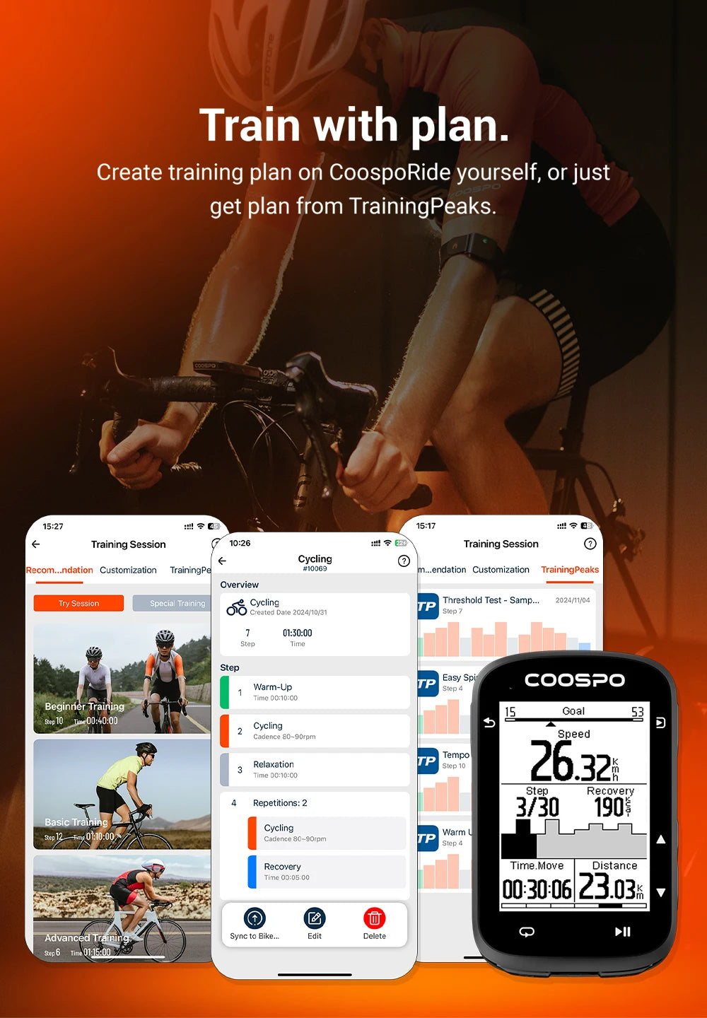 COOSPO CS500 Route Navigation Bike Computer GPS Cycling Odometer Wireless Bicycle Speedometer Cycle Stopwatch ANT+ Bluetooth5.0