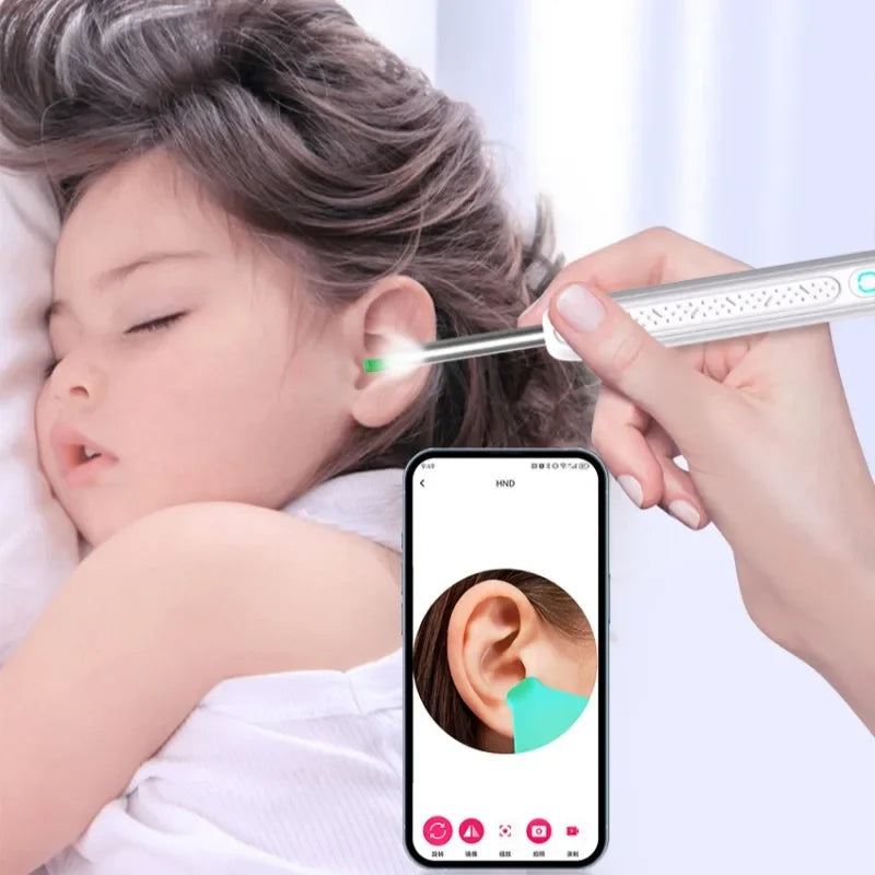 1-9pcs/Set Visual Ear Cleaner with Camera Ear Sticks USB Charging Ear Wax Removal Tool WIFI Connection 6 LED Lights Earpick