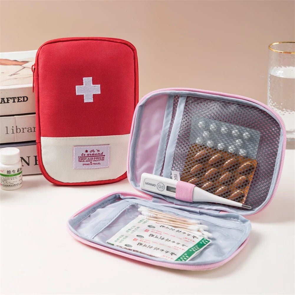 Mini First Aid Pouch Portable Small Emergency Medicine Storage Bag Medicine Bag for Outdoor Camping Hiking Home Travel Emergency