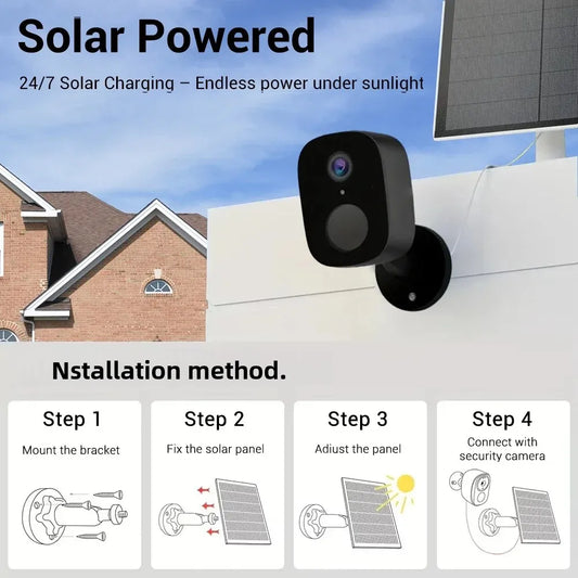5MP 4G Solar Security Camera 2.4G WiFi Wireless Outdoor Color Night Vision Battery Powered Support PIR Waterproof Two-Way Audio