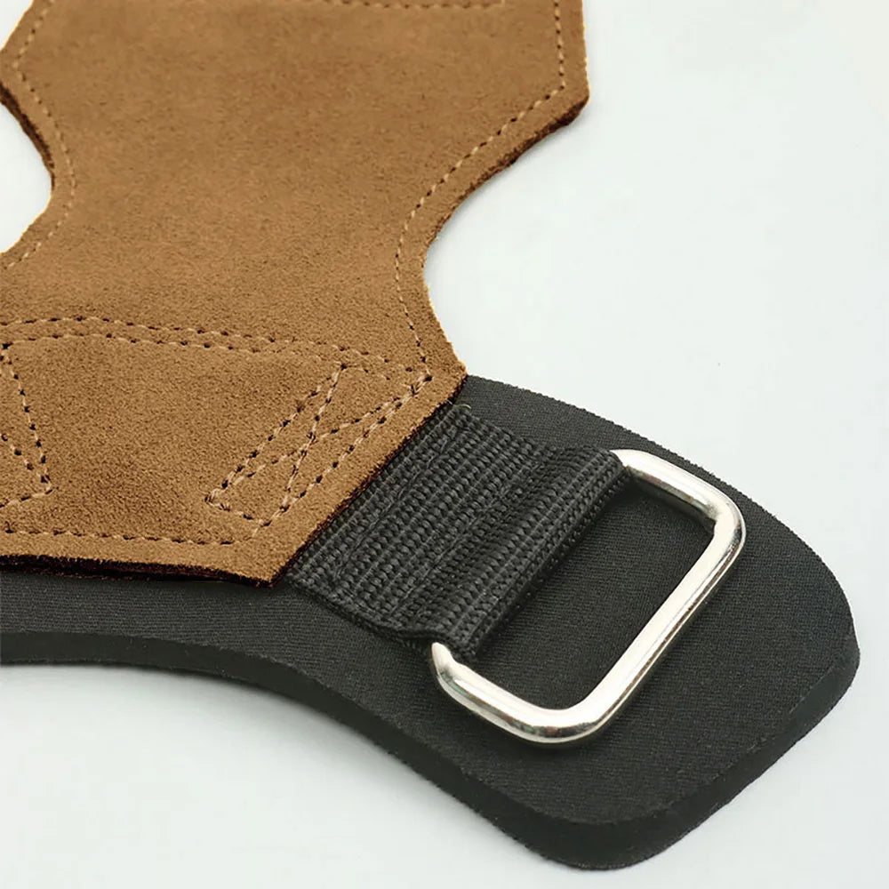 Wrist Straps for Weightlifting Double Layers Cow Leather Gloves Women Men Deadlift Maximum Grip Support Bench Press Pull-up F18