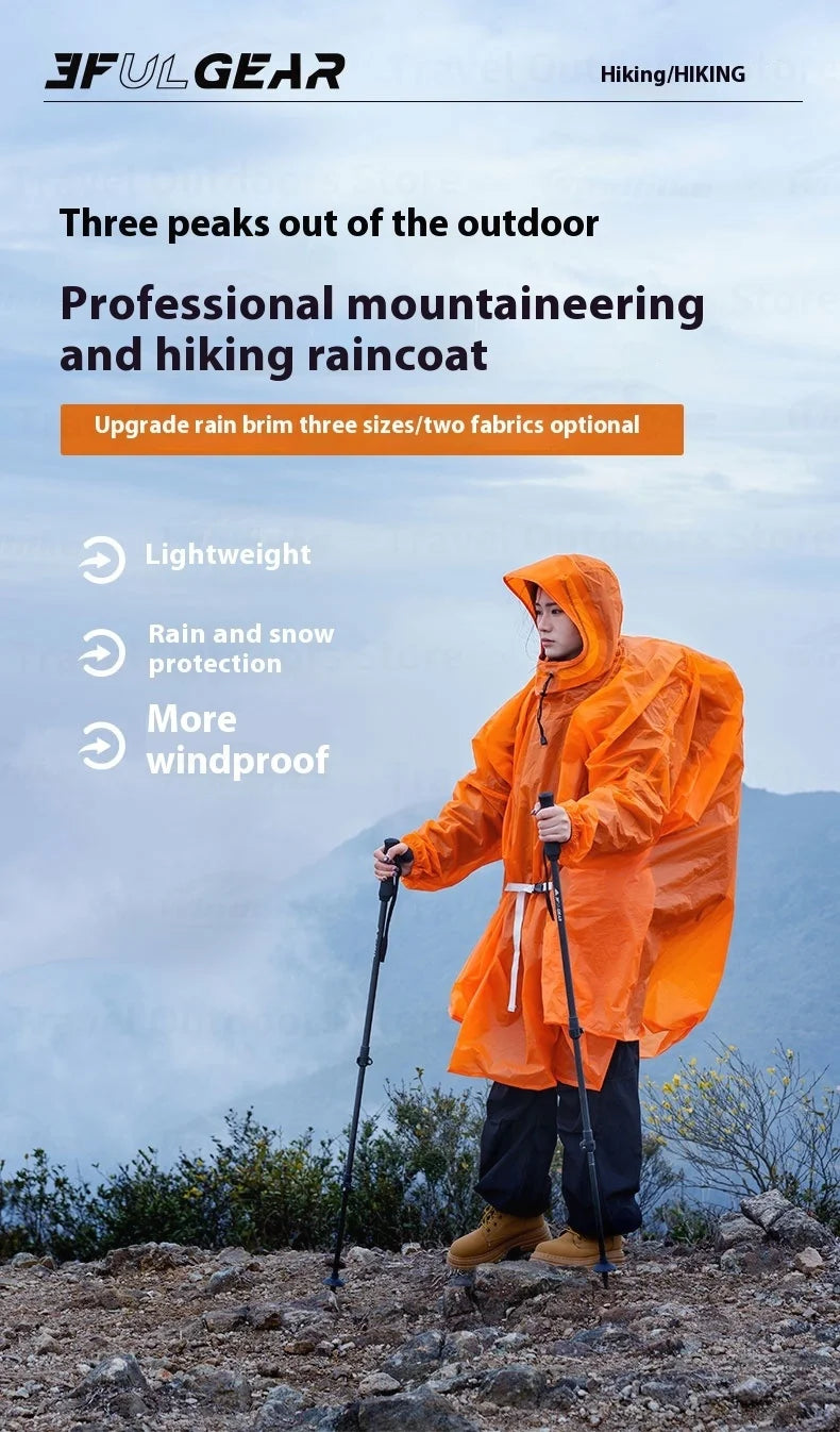 3F UL GEAR Sleeve Raincoat Lightweight Windproof and Waterproof PU5000mm 3D Silicon Coating Fabric About 180g Nylon Polyester