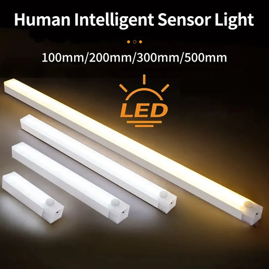 Motion Sensor LED Cabinet Light USB Rechargeable Wireless Night Lamp for Bedroom Kitchen Wardrobe Closet Staircase Lighting