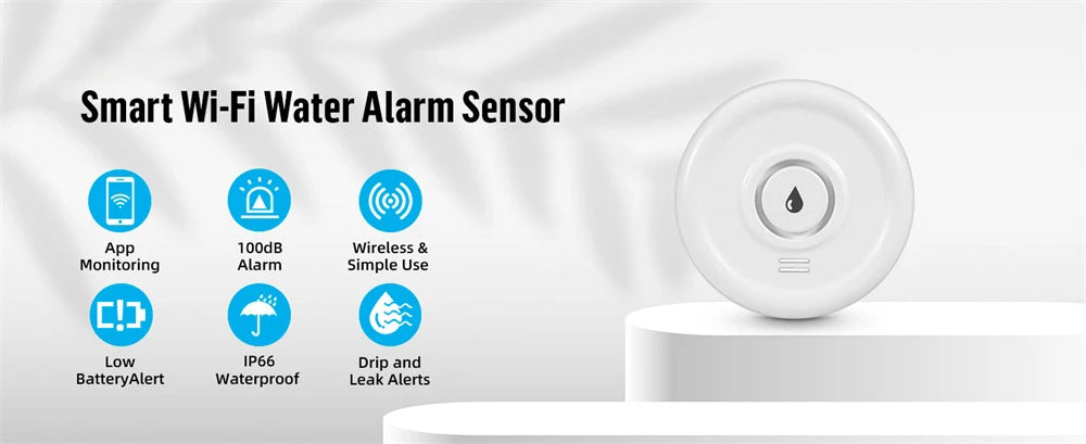 Fuers Water Leakage Detector Smart Home Alarm Tuya Smart Water level Sensor Home Alarm System Water Leak Security Alarm System