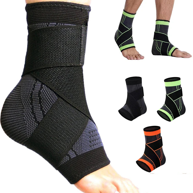 Adjustable Ankle Support Compression Ankle Brace Protector for Running Soccer Basketball Nylon Knitted Gym Bandage Ankle Strap
