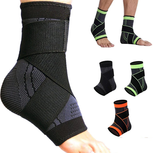 Adjustable Ankle Support Compression Ankle Brace Protector for Running Soccer Basketball Nylon Knitted Gym Bandage Ankle Strap