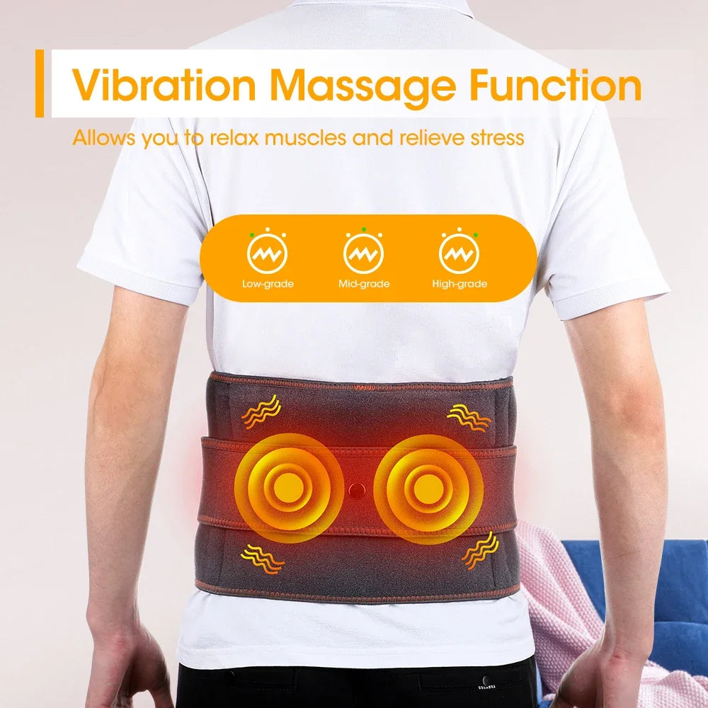 Lumbar Traction Device Heating Airbag Inflatable Decompression Back Belt Hot Compress Massage Men Women Waist Support Belt