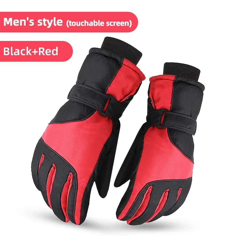 PHMAX Winter Ski Gloves Men Women Gloves Touch Cold Snowboard Motorcycle Cycle Gloves Outdoor Sports Warm Thermal Fleece Running