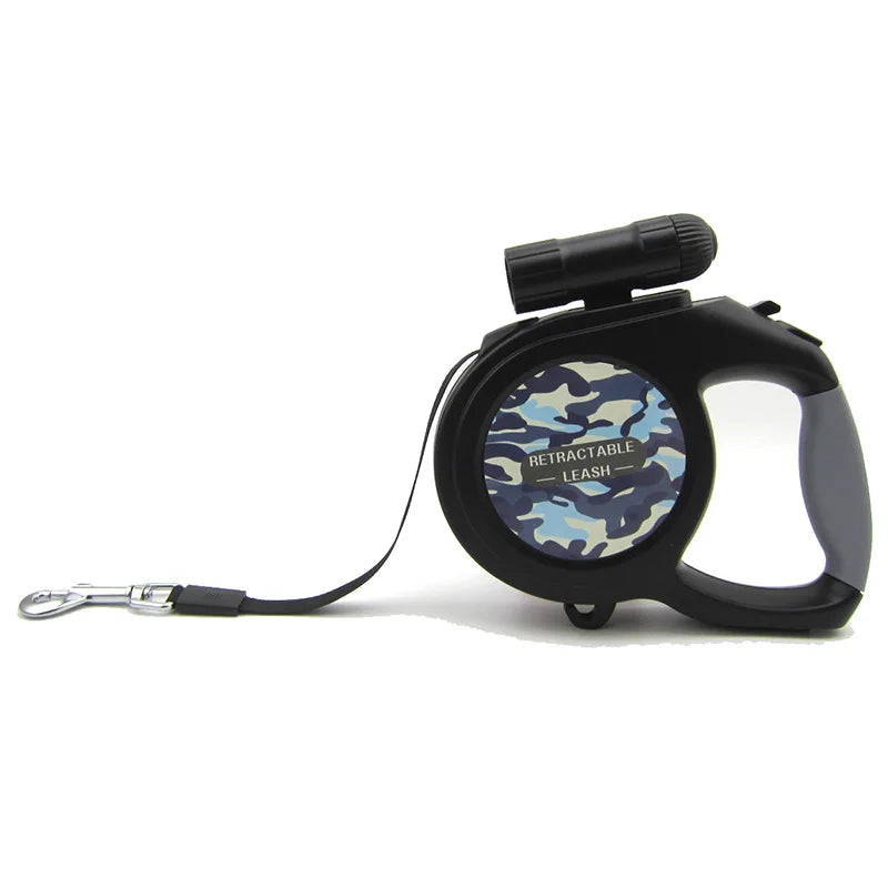 CAMO Dog Retractable Leash with Light Automatic Extendable Large Pet Lead Strong Pets Traction Rope for Big Dogs Walking 190 kg