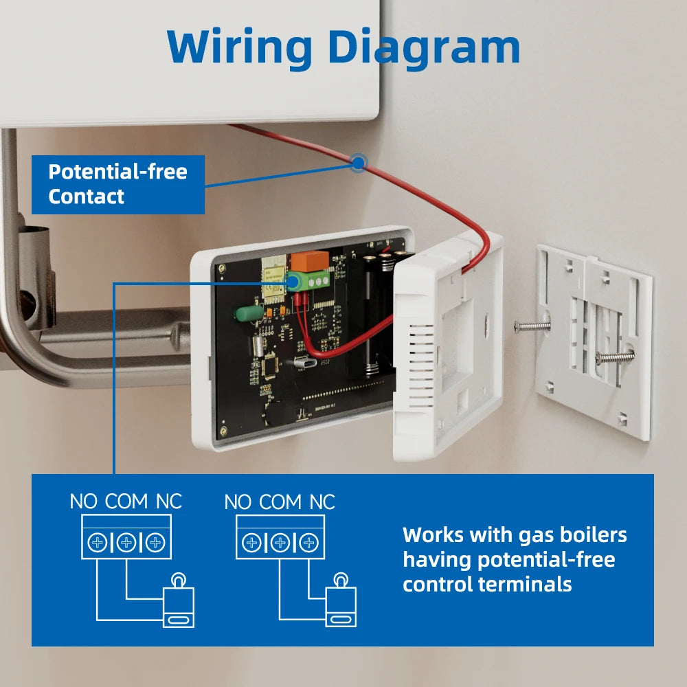 Smart Tuya WiFi Thermostat for Gas Boiler Heating /Cooling Powered by Battery/USB Works With Alexa Google Home