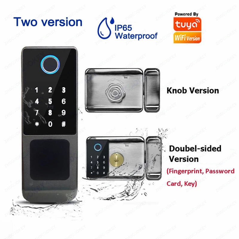 Outdoor Waterproof Tuya Smart Lock with Remote Control IC Card Digital Key-pad Electronic Biometria Security Lock For Gate Door