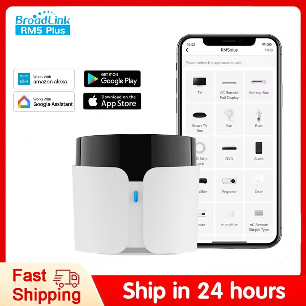 BroadLink RM5 PLUS Smart Remote Control Wifi RF IR Bluetooth Hub Controller Timer Voice Control Work For Alexa Google Assistant