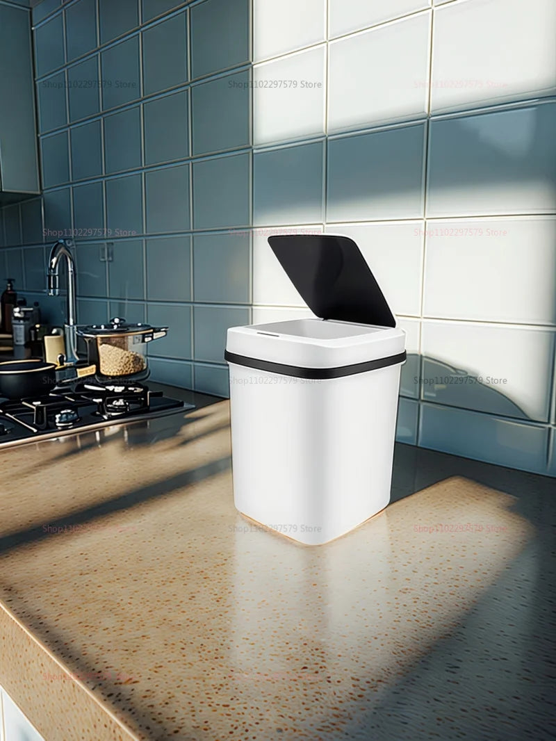 Smart Touchless Trash Can 13L Automatic Sensor Garbage Bin Waterproof Kitchen Bathroom Toilet Waste Bin for Living Room Bedroom