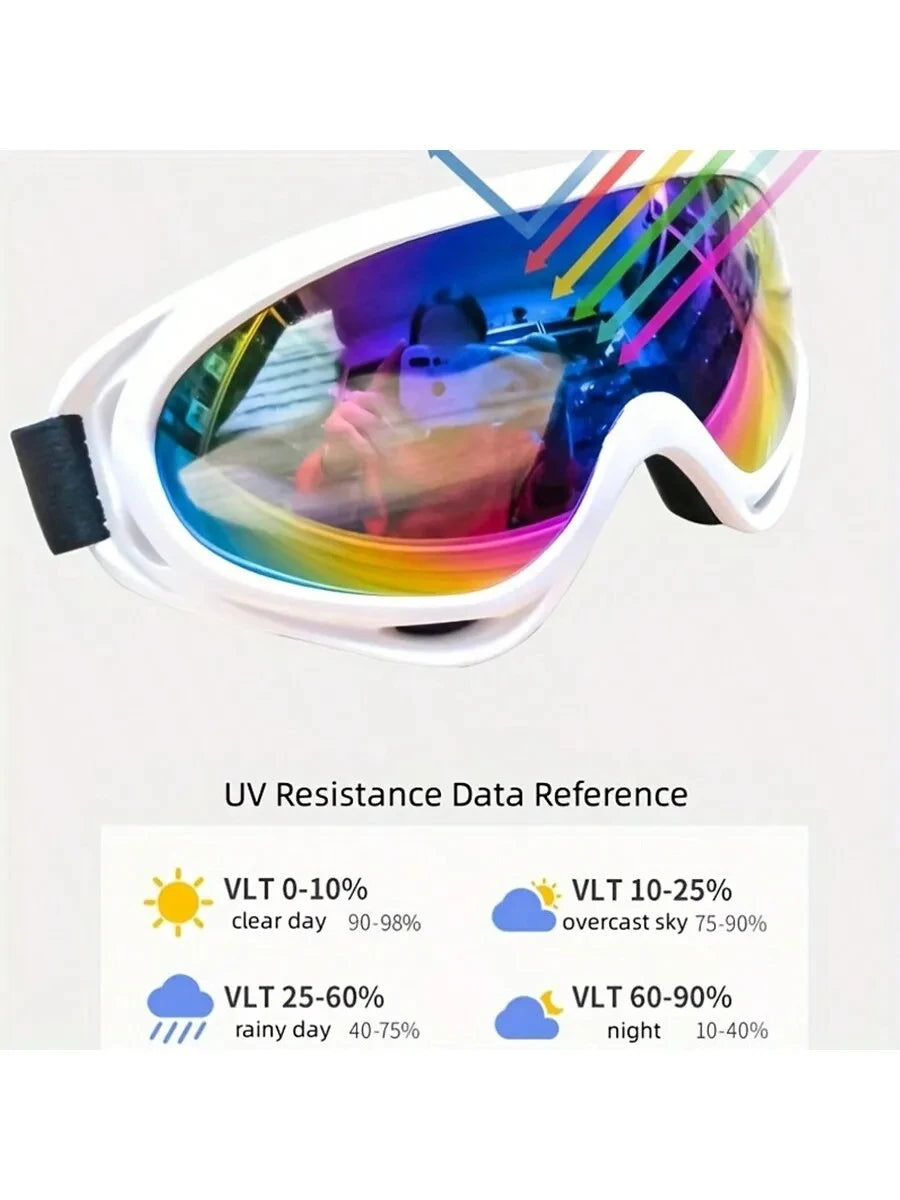 1pc Large Frame Polarized Ski Goggles For Men And Women, Windproof Snowproof UV Protection Anti-Fog Snowboard Goggles For Outdoo