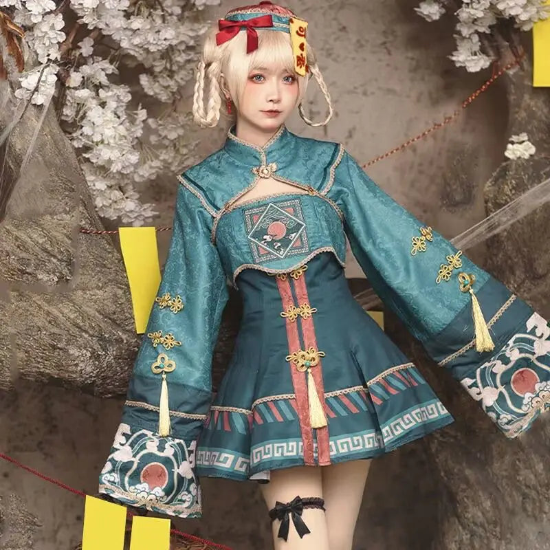 Vampire Easter Zombie Costume Cosplay Women Lolita Dress Hat Wig Anime Maid Chinese Carnival Party Gothic Clothes Skirt Outfit