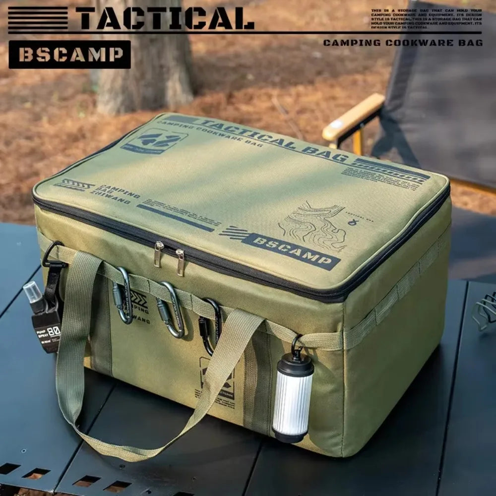 Tactical Camping Storage Bag, 26L Camping Luggage Bag for Hiking, Large Space Cookware Tableware Storage Bag for Picnic