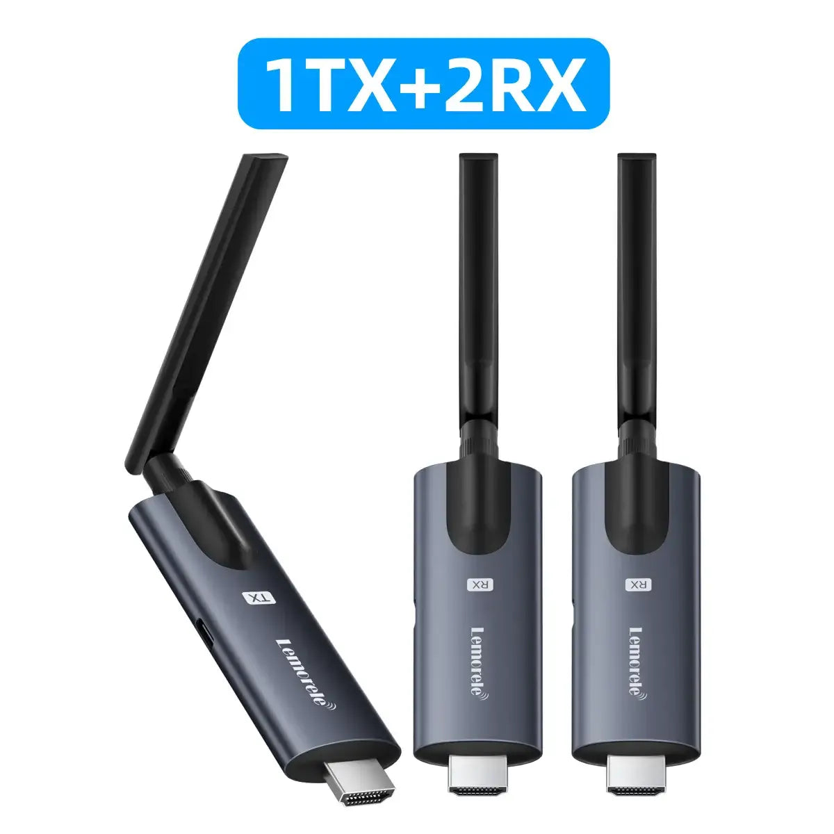 Lemorele 200m Wireless HDMI Transmitter and Receiver APP Monitor Video Transceiver Low Latency Plug and Play for PC TV Projector