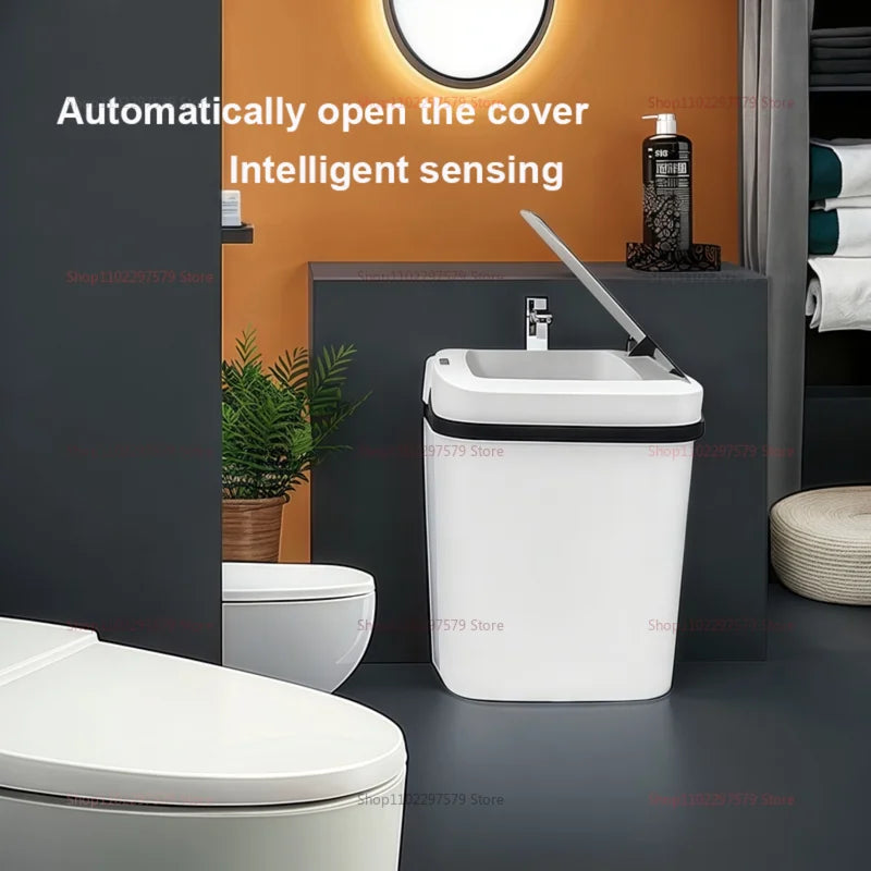 Smart Touchless Trash Can 13L Automatic Sensor Garbage Bin Waterproof Kitchen Bathroom Toilet Waste Bin for Living Room Bedroom