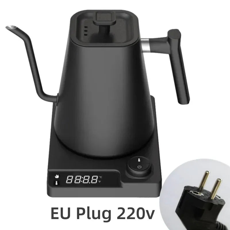 Intelligent Temperature Controlled Hand Brewed Coffee Pot Stainless Steel Fine Mouthed Electric Heating Water Insulation Kettle