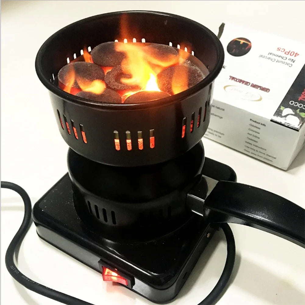 600W Electric Stove Charcoal Burner Coal Heater Shisha Hookah Heating Coal Lighter Stove for Portable Detachable BBQ Party Tool