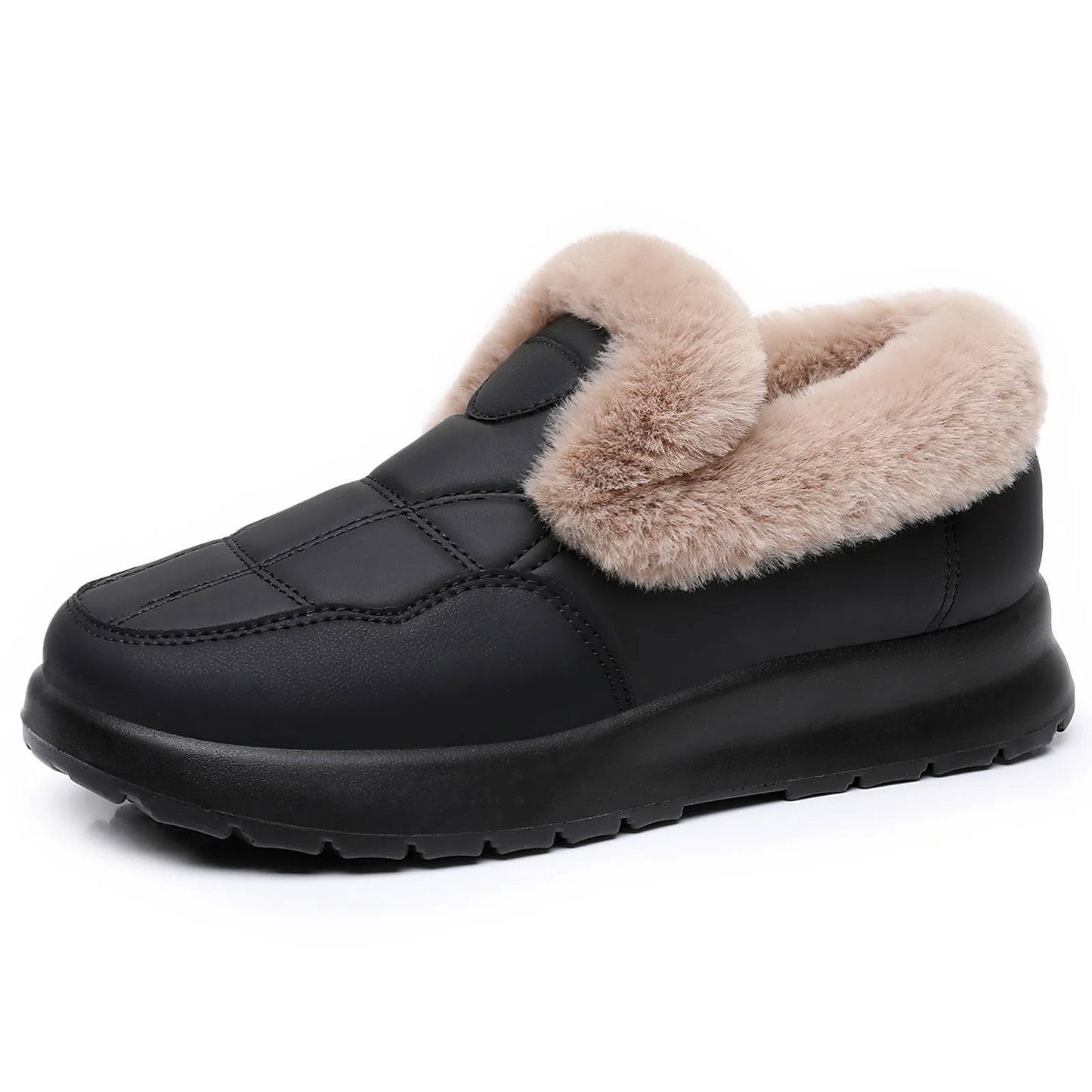 Women's New Winter Cotton Boots with Plush and Thick Cotton Shoes for Warmth and Anti Slip Casual Warm Comfortable Snow Boots