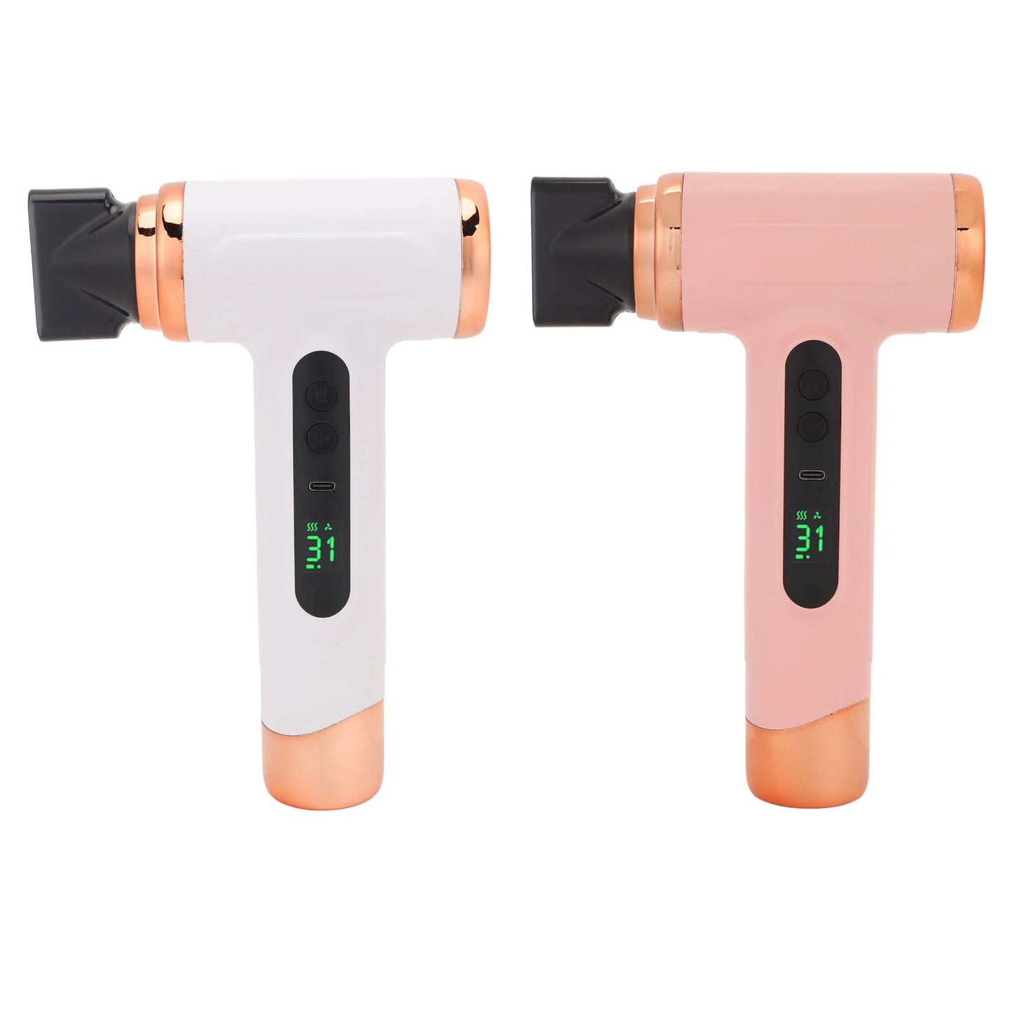 Hot and Cold Air Hair Dryer 15000mAh 200W Lightweight Multi Modes Portable Hair Dryer Ergonomic Grip with Nozzle for Travel