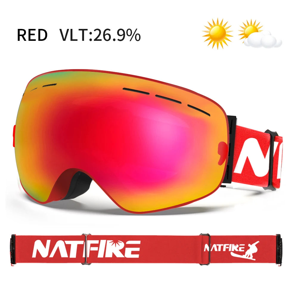 Snowboard Ski Goggles for Men Women UV400 Protection Anti-Fog Ski Glasses Ski Mask Big Face Snow Glasses Skiing Eyewear