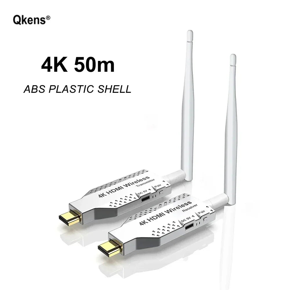 4K Wireless HDMI Extender 1x2 Splitter Video Transmitter and Receiver Display Adapter for DVD Camera Laptop PC To TV Projector