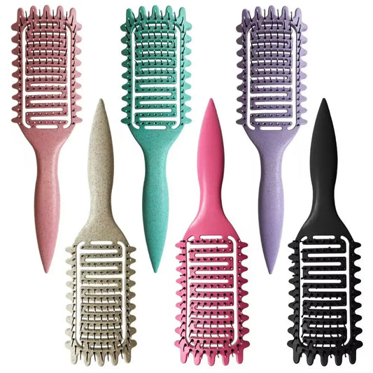 3 in 1 Curl Define Styling Brush Hollow Out Detangling Hair Brush Tangled Hair Comb