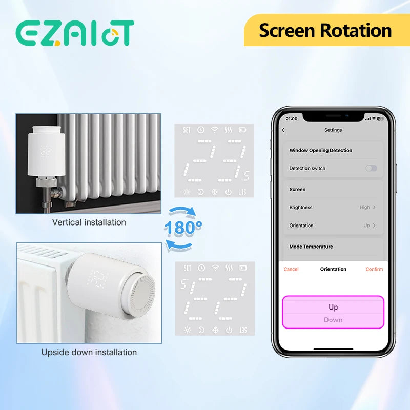Smart Thermostat TRV Radiator Valve Zigbee/WiFi Tuya Actuator Head Remote Temperature Controller Voice Control Alexa Google Home