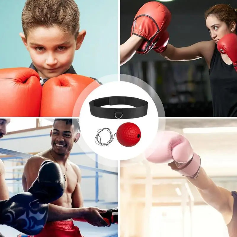 Boxing Reflex Ball Headband Set Child Boxing Training Headband React Ball Workout Equipment Beginners Fitness Reflex Ball For