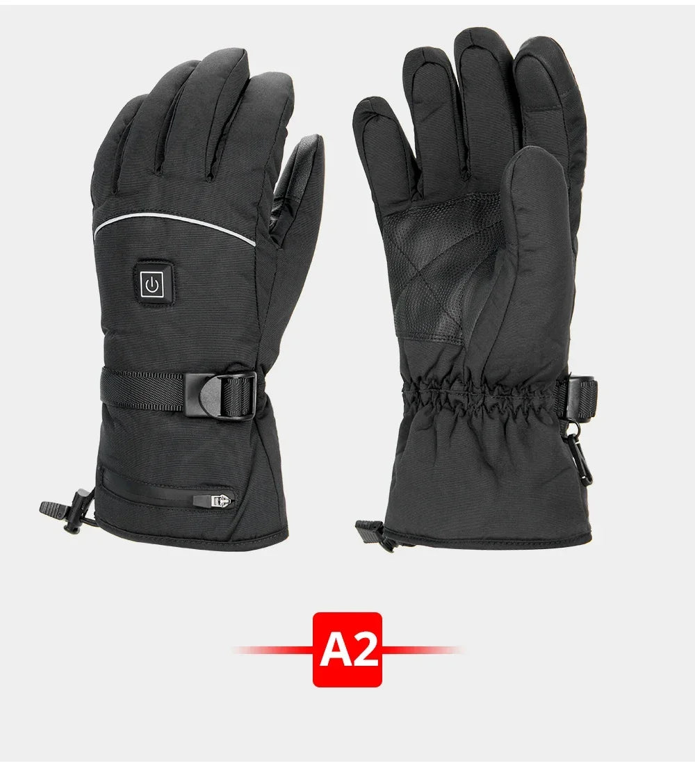 Electric Heated Gloves Thermal Heat Gloves Winter Warm Skiing Snowboarding Hunting Fishing Waterproof Heated Rechargeable Gloves