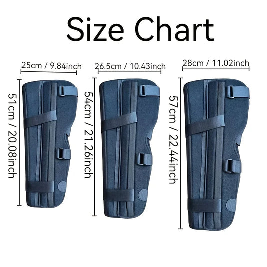 Adjustable Knee Ligament And Meniscus Stabilizer with a Long Leg Support Strap, Featuring Plates And a Buckle Closure