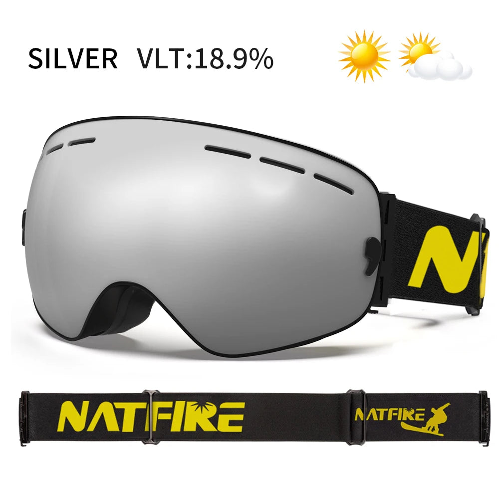 Snowboard Ski Goggles for Men Women UV400 Protection Anti-Fog Ski Glasses Ski Mask Big Face Snow Glasses Skiing Eyewear