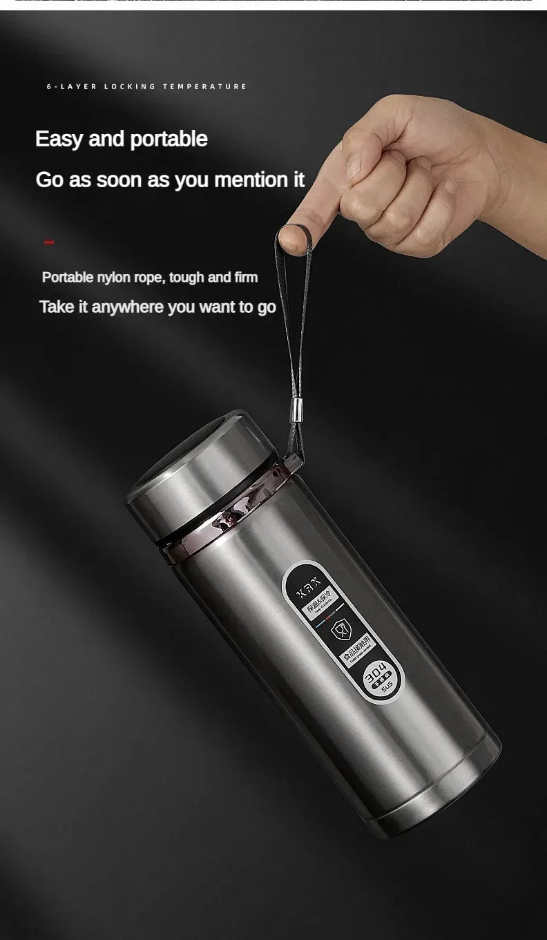 StainlessSteel Thermos Bottle with LED Temperature Display, 500-1000ML