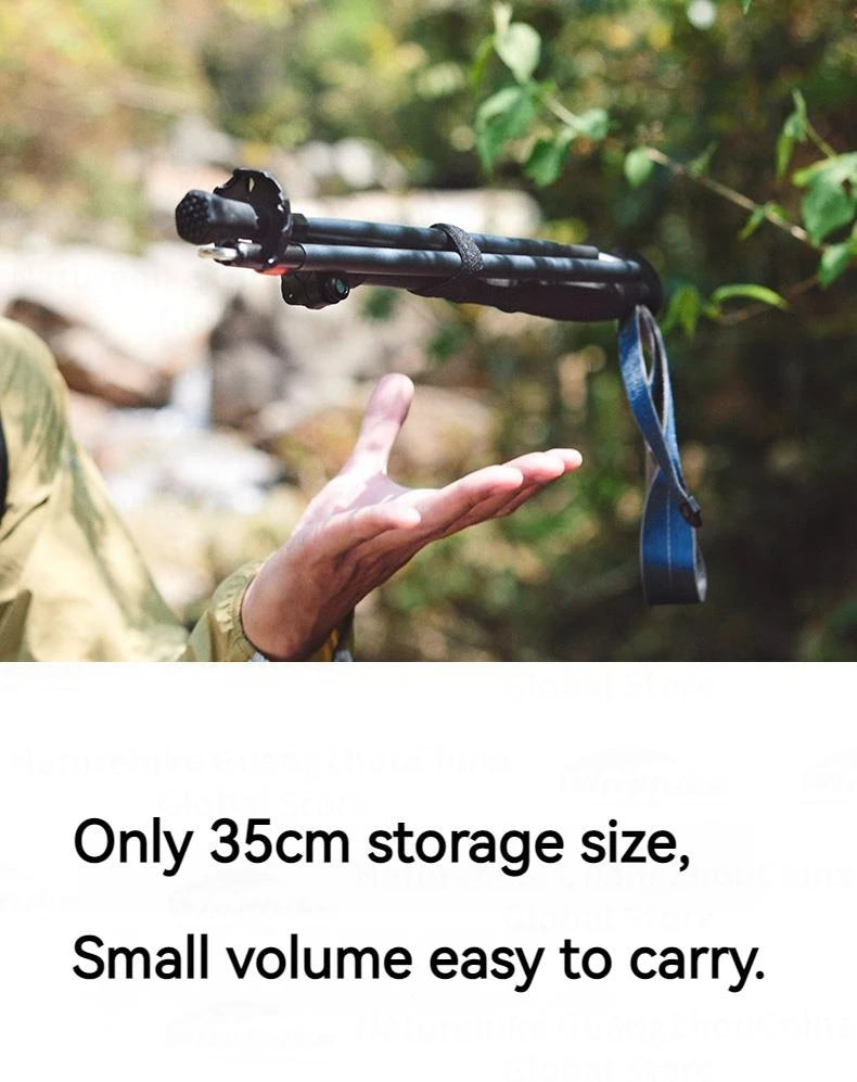 Naturehike 5-Section Walking Stick Pole Carbon Fiber Aluminum Alloy Folding Teleskopic Ultralight Trekking Hiking Canes UL Pro