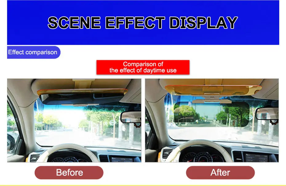 SEAMETAL Car Sun Visor HD View Day and Night Car Anti-glare Sun Visor Sun UV Blocked Clearly View Safety Driving Accessories