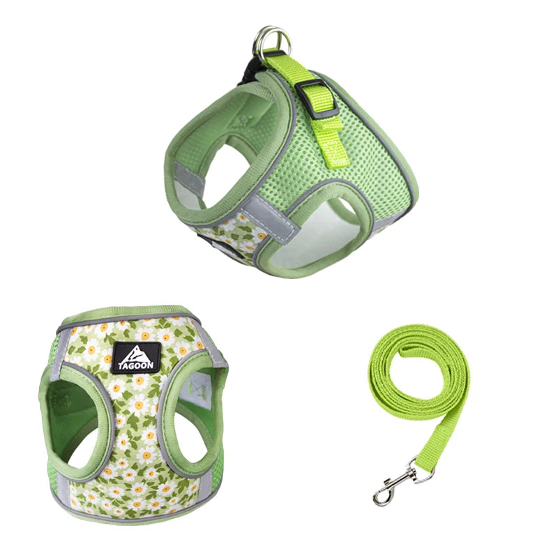 Dog Cat Harness Vest for Small Medium Dog Harness Leash Set Reflective Puppy Chest Strap Chihuahua French Bulldog Pet Supplies
