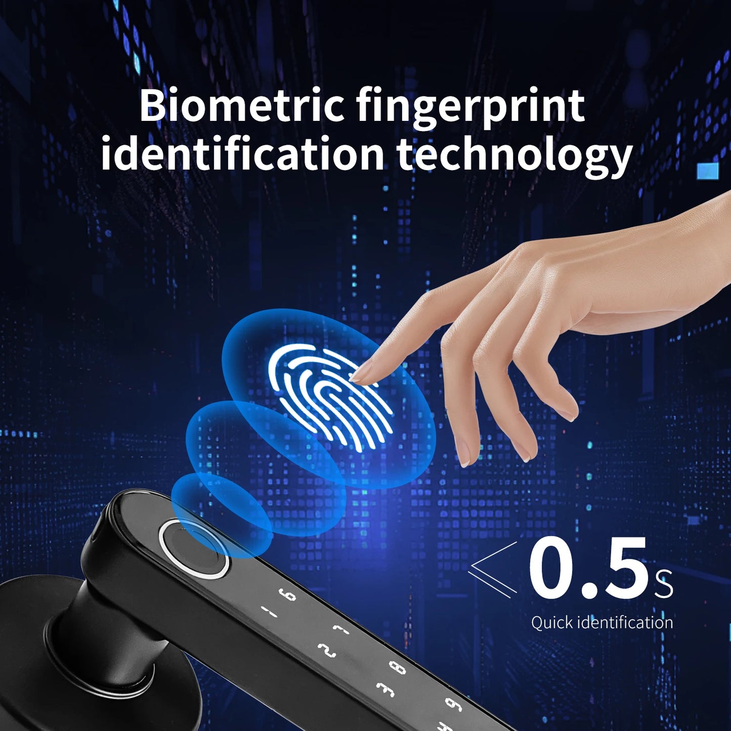 Tuya Smart Door Lock Fingerprint Password Key App 4-in-1 Unlock Electronic Digital Handle Lock Apartment Home